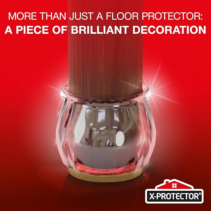 16 PCS Chair Leg Floor Protectors with Felt Pads X - Protector - 1.4" - 1.8" - Furniture Pads for Hardwood Floors - Clear Chair Pads - Floor Protectors for Chairs - Beige Chair Leg Covers! | Furniture Pads - TrueDesk