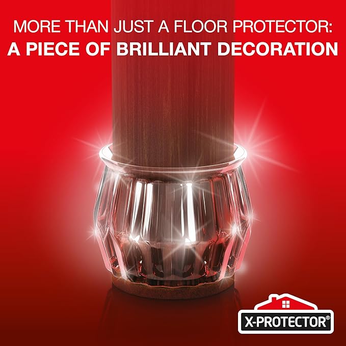 24 PCS Chair Leg Floor Protectors with Felt Pads X - Protector - 1.4" - 1.8" - Furniture Pads for Hardwood Floors - Clear Chair Pads - Floor Protectors for Chairs - Brown Chair Leg Covers! | Furniture Pads - TrueDesk