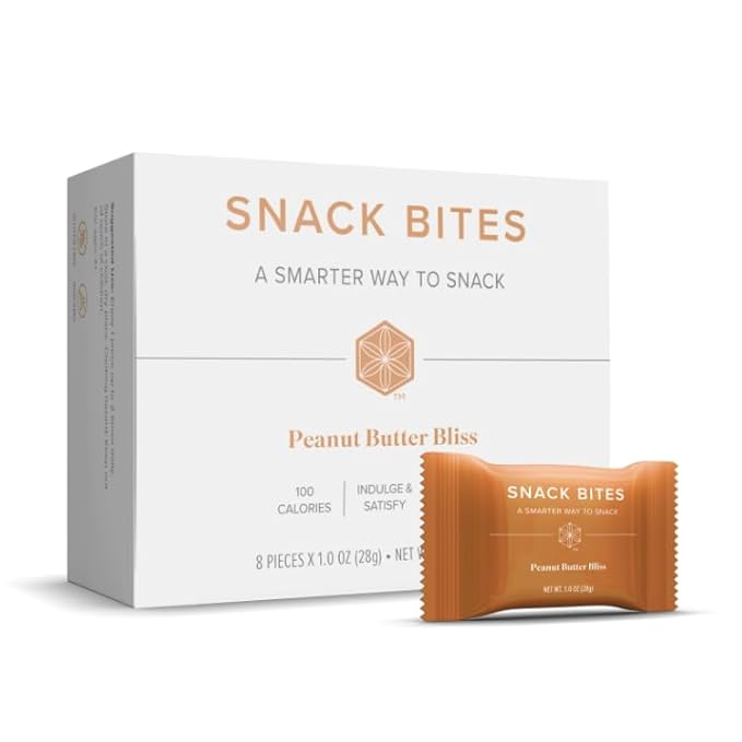 Isagenix Snack Bites - High-Protein Snack Bar - Healthy Energy Bites with 100–110 Calories - Naturally-Sweetened, Plant-Based Protein - Peanut Butter Bliss - 8 servings