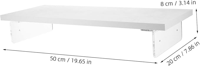 Acrylic Laptop Stand for Desk White Monitor Riser Ergonomic Computer Screen Riser with Smooth Polished Surface Eye-level Height Monitor Shelf for Office and Home
