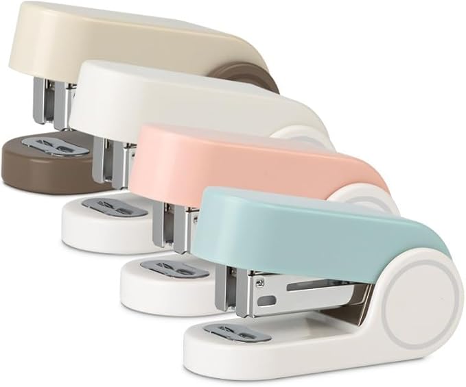 Pink Color Mini Stapler with 830 Staples,20 Sheet Office Desktop Stapler,Small Cute Compact Travel Size Stapler for Students & Office (Pink)