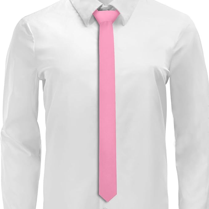 Skinny Ties Black Ties For Men and Women Solid Pure Color 1.58" (4CM) Plain Formal Slim Neckties