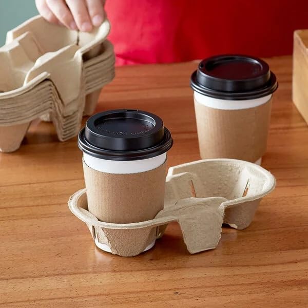 Double Wall Rippled Kraft Paper Hot Cup, 12 oz, Round, Insulated, Disposable, 500/Case, 4.25 Inches Height