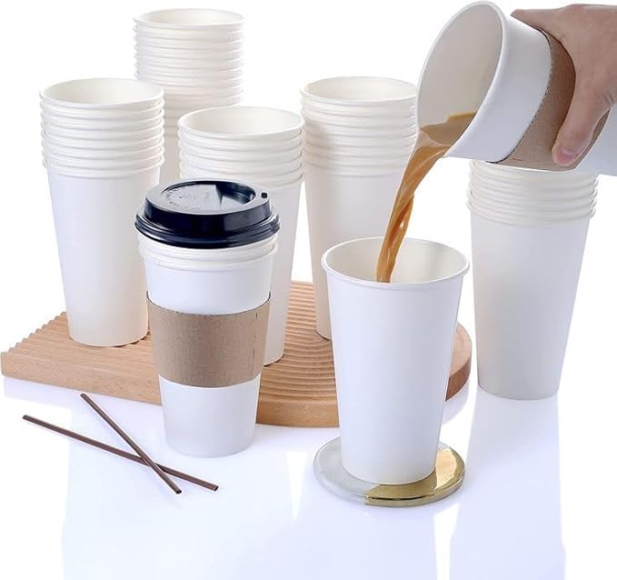 Paper Cups 12 oz 1000 Pack for Coffee & Tea Made in USA | Bulk 1000 Count for Home, Office, Restaurants & Parties | Recyclable Disposable 12 Ounce To-Go Cups for Hot Drinks