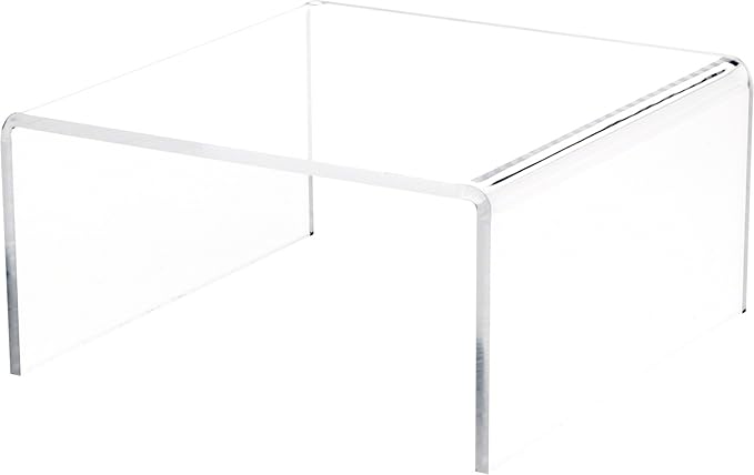Plymor Clear Acrylic Short Square Display Riser, 4" H x 8" W x 8" D (1/4" thick)