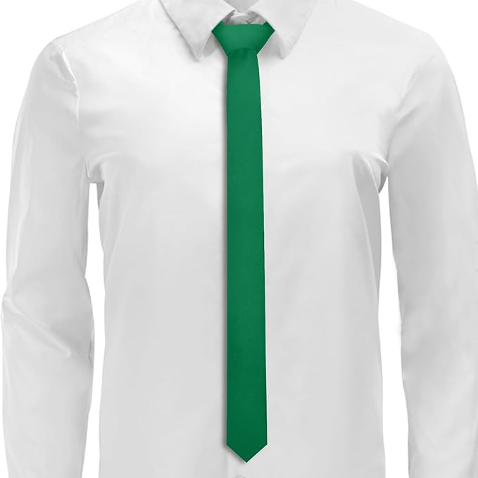 Skinny Ties Black Ties For Men and Women Solid Pure Color 1.58" (4CM) Plain Formal Slim Neckties