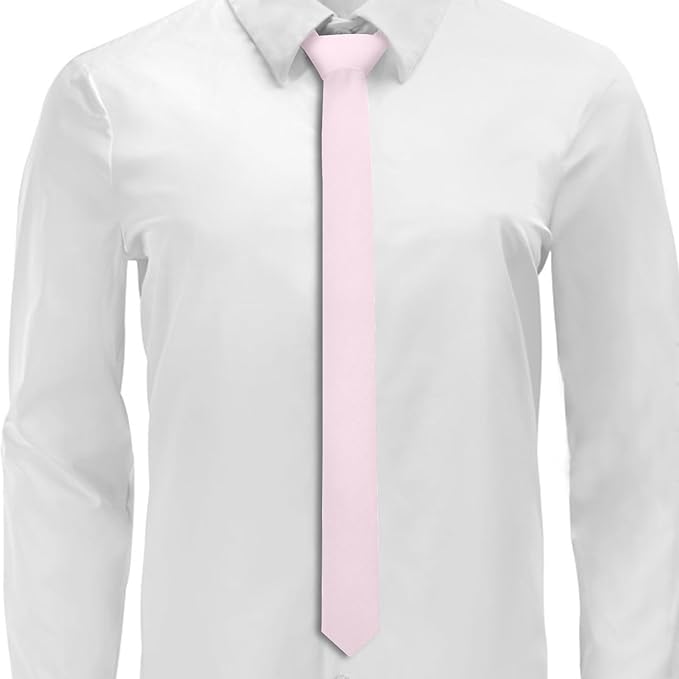 Skinny Ties Black Ties For Men and Women Solid Pure Color 1.58" (4CM) Plain Formal Slim Neckties