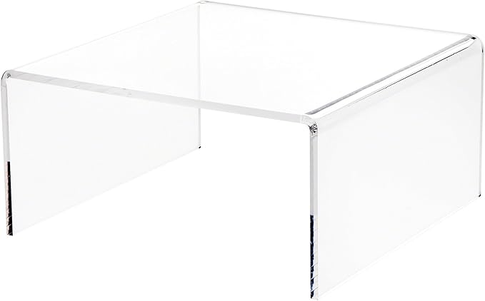 Plymor Clear Acrylic Short Square Display Riser, 4.5" H x 9" W x 9" D (1/4" thick) (6 Pack)