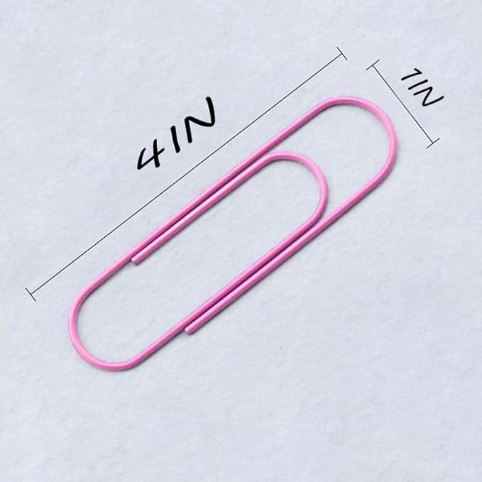 40-Pack 4 Inches Mega Large Paper Clips - 8 Colors Per Color 5pcs 100mm Cute Paper Needle Multicolor Bookmark,Office Supply Accessories (8 Colors/40pcs)