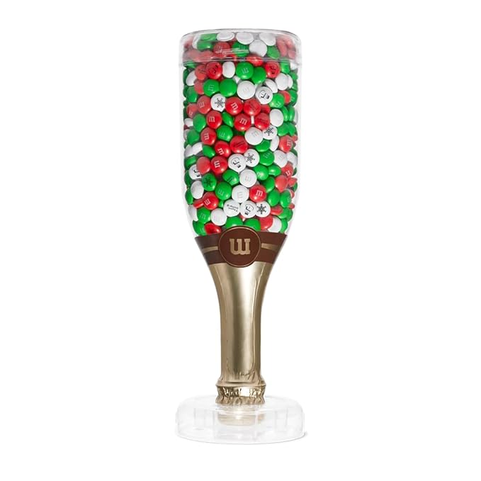 M&M'S WORLD Holiday Gift Bottle in Snowflake Tube, Unique Holiday Gift filled with Pre-Designed M&M’S Holiday Candies