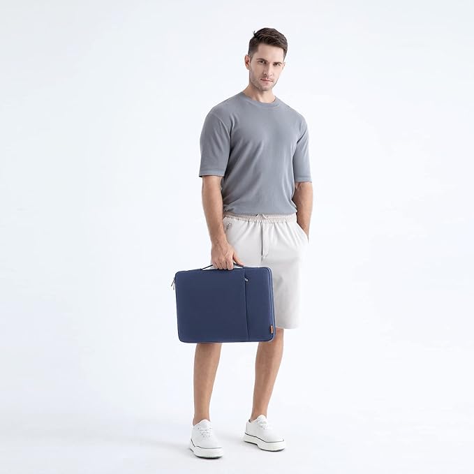 DOMISO Laptop Case Laptop Sleeve Cover Compatible with 15 inch MacBook Air M4/A3241 2025, M3/A3114,M2/A2941,15 inch MacBook Pro A1990 A1707,Compatible with Dell XPS 15 Plus with Small Case,Navy