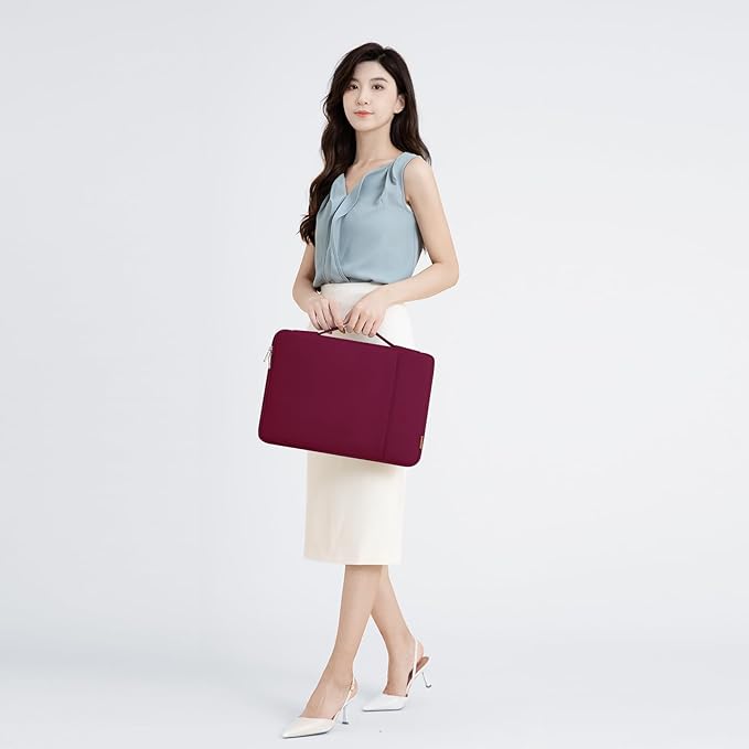 DOMISO 16 inch Laptop Sleeve Case Water Resistant Shockproof Protective Computer Bag for 16" Dell/HP Pavilion Envy/ThinkPad IdeaPad/ASUS Vivobook,Wine