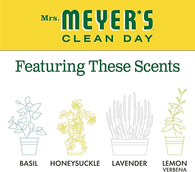 MRS. MEYER'S CLEAN DAY Hand Soap, Made with Essential Oils, Biodegradable Formula, Honeysuckle, 12.5 fl. oz - Pack of 6
