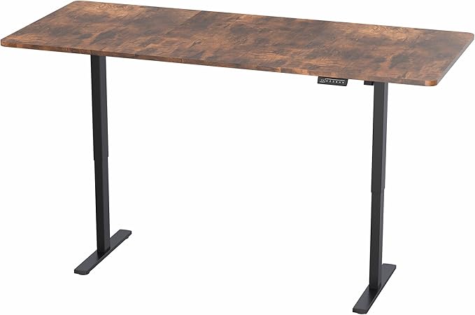 VIVO Large Electric 83 x 30 in Standing Desk, Memory Height Adjustment, 1B Series, Rustic Vintage Brown Top Black Frame, DESK-KIT-1B8N