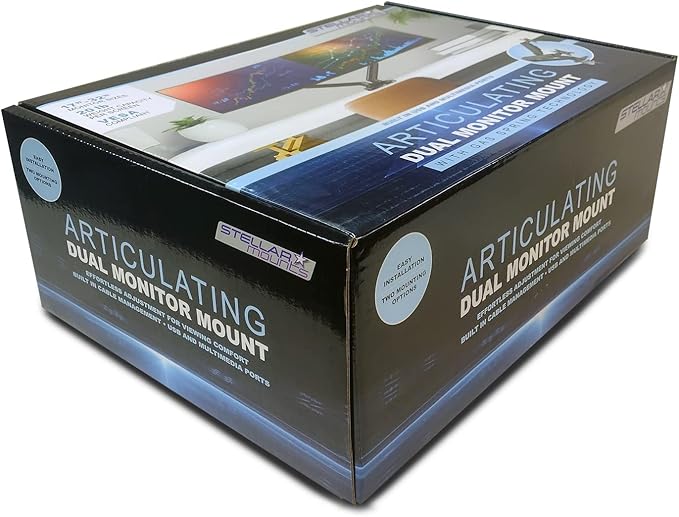 Dual Spring LCD Monitor Arms with USB and Multimedia Ports