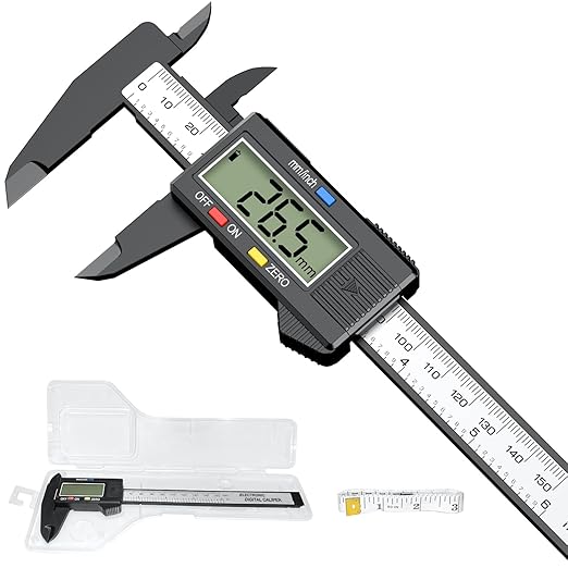 HDLNKAK Digital Caliper Set, 6 inch/150 cm Precision Caliper Measuring Tool - 0.01" Accuracy, with Tape Measure Measuring Tape & Micrometer Caliper