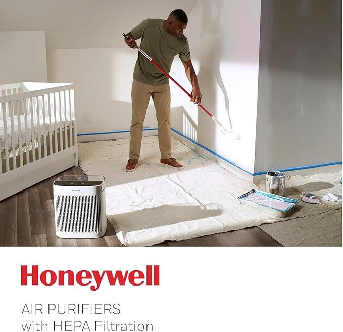 Honeywell Allergen Plus HEPA Air Purifier for Home, Large Rooms up to 900 Ft², Turbo Clean, HEPA Filter Reduces Allergens, Dust, Pollen, Pet Dander, All Smoke Types, Odors, White, HPA5100W
