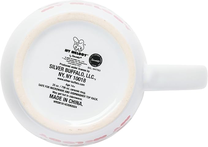 Silver Buffalo Sanrio Hello Kitty and Friends Jumbo Curved Ceramic Mug Featuring My Melody, 25 Ounces