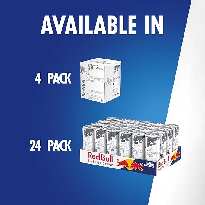 Red Bull Energy Drink, The Coconut Edition, 8.4 Fl oz, 4 Pack, 33.6 Fl oz