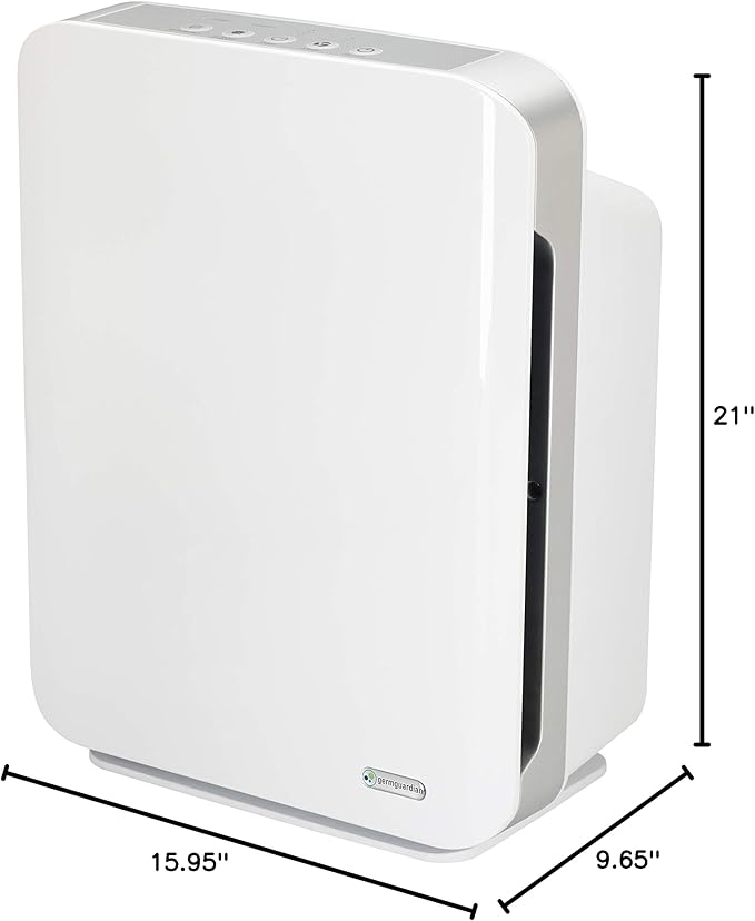 GermGuardian HEPA Air Purifier for Home, Large Rooms up to 1760 Sq. Ft. with HEPA Air Filter & UV-C Light, Zero Ozone Verified, AC5900WCA, White