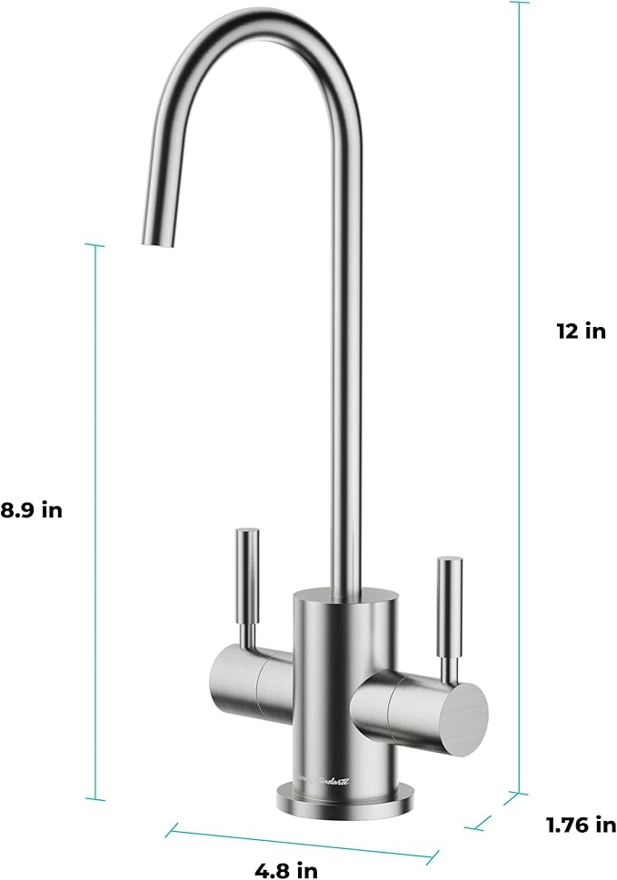American Standard ASH-410 Digital Hot Water Dispenser, Includes Brushed Nickel Dual Handle Faucet 1500 Watts, 110v