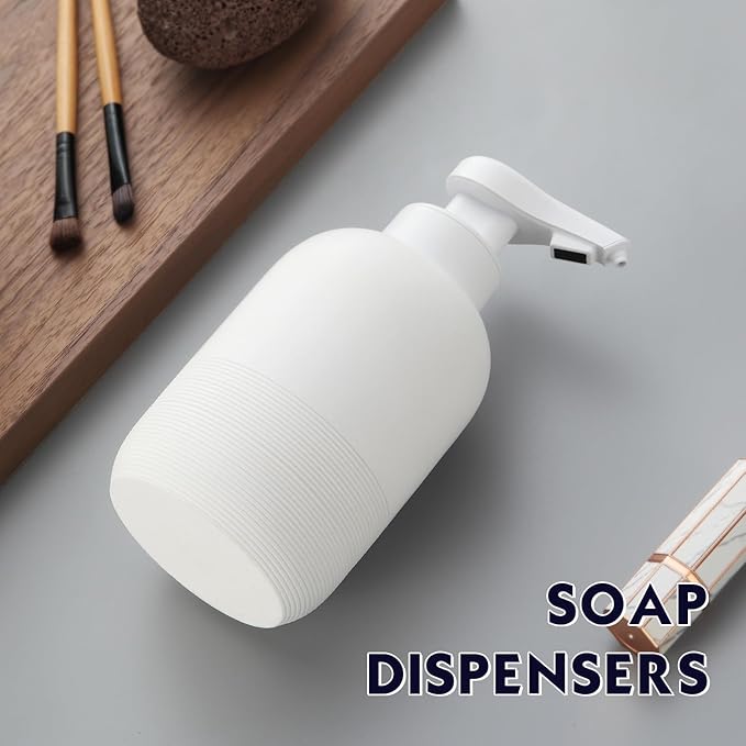 Automatic Liquid Soap Dispenser, 15oz/420mL, Touchless Hand Sanitizer Dispenser Electric, Motion Sensor Waterproof Pump for Bathroom Kitchen Dish Soap, USB C Rechargeable 1800mAh(White)