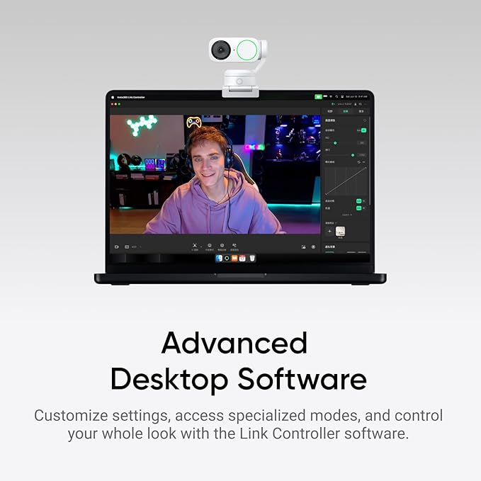Insta360 Link 2 White - PTZ 4K Webcam for PC/Mac, 1/2" Sensor, AI Tracking, HDR, AI Noise-Canceling Mic, Gesture Control for Streaming, Video Calls, Gaming, Works with Zoom, Teams, Twitch & More