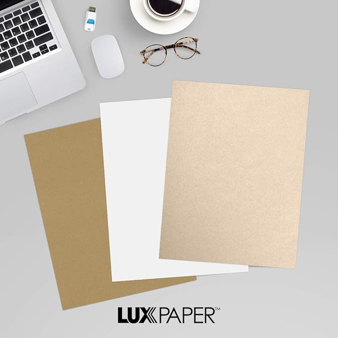 LUXPaper 8.5" x 11" Paper | Letter Size | Taupe Metallic | 80lb. Text | 50 Qty