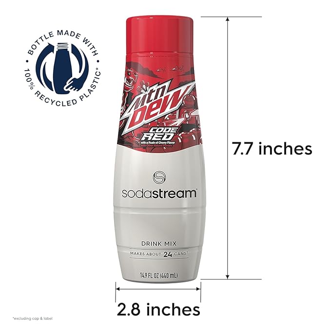 SodaStream MTN Dew Code Red Zero Sugar Drink Mix (440ml, Pack of 4)