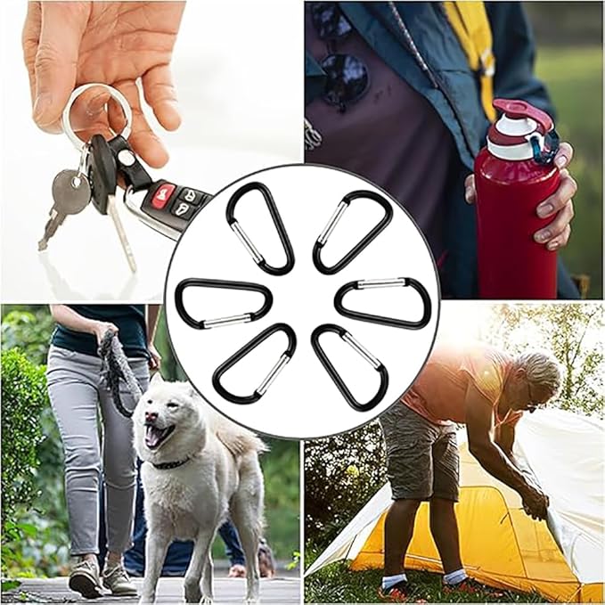 Carabiner Keychain Clip -3" Aluminum Carabiner D Ring, Caribeener Clips, Spring Snap Hook for Keychain Clip