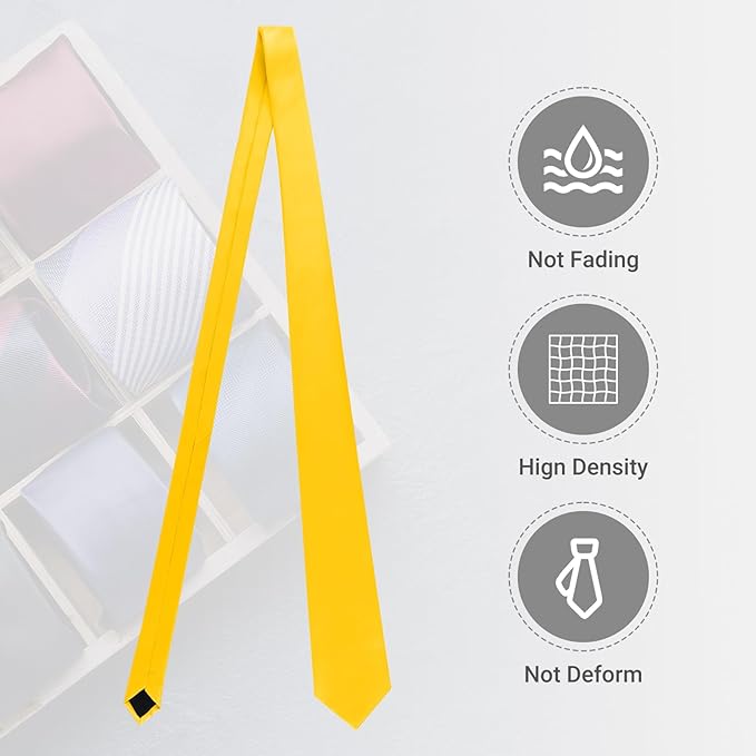 Black Ties For Men Solid Pure Color Formal Neckties 3.15" (8CM) Men's Tie for Business and Wedding with Gift Box
