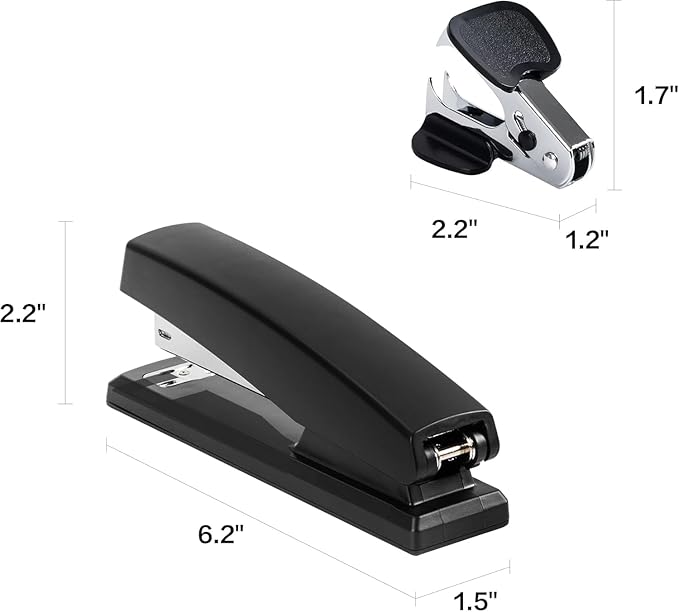 Deli Stapler, 12 Pack Staplers with 12000 Staples and 12 Staple Removers, Staplers for Desk, 25 Sheet Capacity, Black