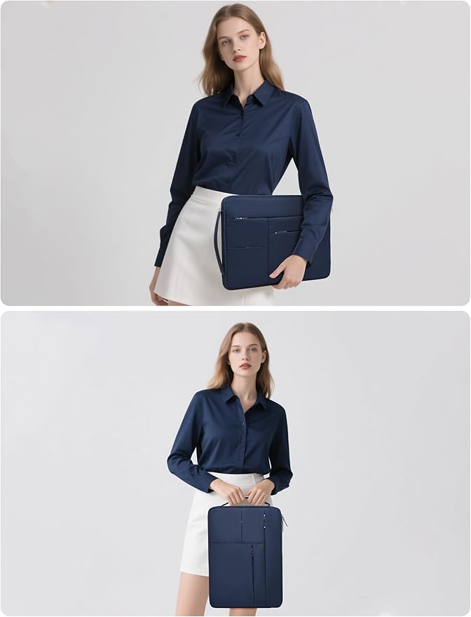 HYZUO 17-17.3 Inch Laptop Sleeve Bag Briefcase for 17" 17.3" HP/Dell/Lenovo/ASUS/LG/MSI Gaming Laptop/Razer Blade 17/18, Men Women NoteBook Protective Case Bag, Navy Blue