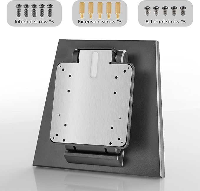 Foldable Low Profile Monitor Stand - VESA 100x100 Desk Mount Adjustable Short TV Stand for Desk Easy Assembly