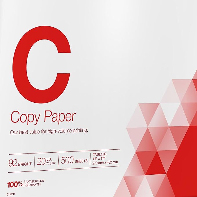 Staples 512211 11-Inch X 17-Inch Copy Paper 20 Lbs 92 Brightness 500/Ream (190450)
