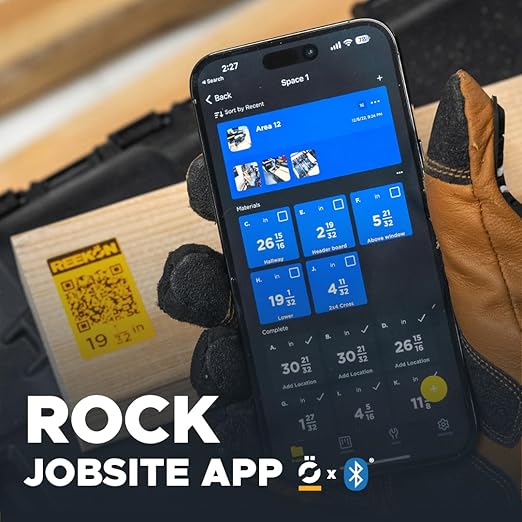 REEKON T1M Utility Digital Tape Measure 25ft (English) – Bluetooth Smart Measuring Tool, 1/32” Accuracy, Saves 1000+ Measurements, LCD Display, 150 Hour+ Battery Life & Rechargeable