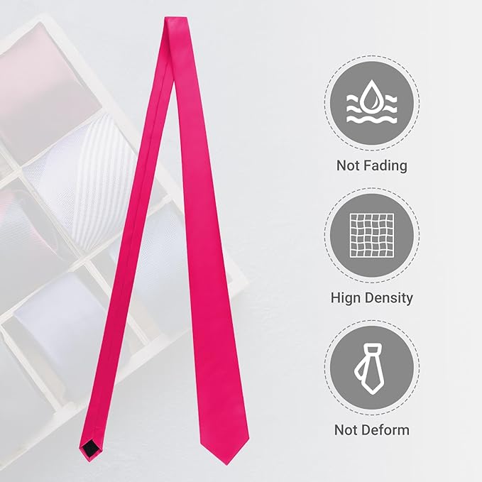 Black Ties For Men Solid Pure Color Formal Neckties 3.15" (8CM) Men's Tie for Business and Wedding with Gift Box