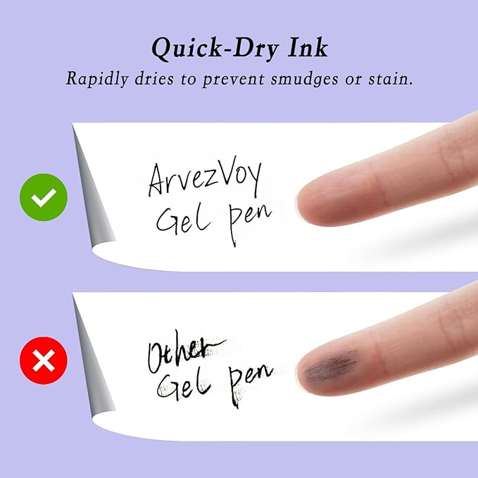 12Pcs Cute Retractable Erasable Gel Pens, Fine Point 0.5mm Black Ink Pen with Eraser,Comfort Grip for Smooth Writing Note Taking Marking Planner Crossword Puzzles (Black Ink)