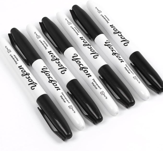 Permanent Markers, 72 Count Black Permanent Markers Set, Fine Tip, Waterproof Markers, Works On Plastic, Wood, Stone And Metal For Doodling, Marking