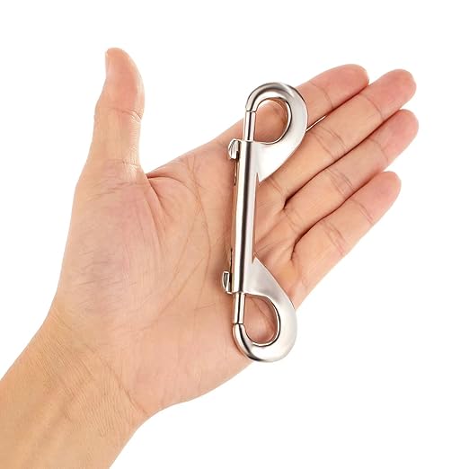 Double Ended Bolt Snaps Hook Trigger Clips Chain Metal Clips Sliver 4.7 Inch 5pcs