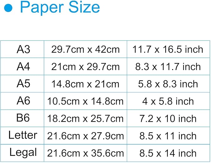 MECCANIXITY 50 Sheets Colored Copy Paper 8.3 x 5.8 Inch Printer Paper 80gsm White for Office Printing, Document Copying, Invitations, Forms, Art Projects