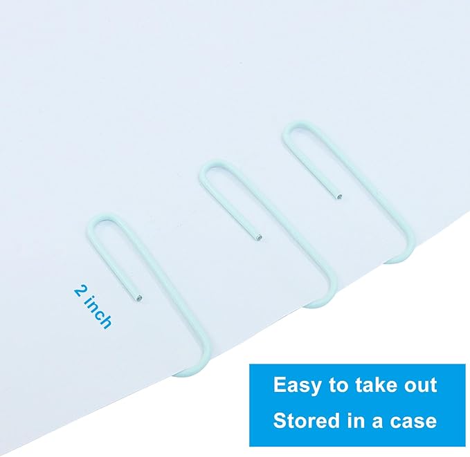 100Pcs 2 Inch Large Paper Clips, Light Green Coated Jumbo Reusable Big Paperclips for Office School Home Document Organizing