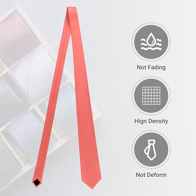Black Ties For Men Solid Pure Color Formal Neckties 3.15" (8CM) Men's Tie for Business and Wedding with Gift Box