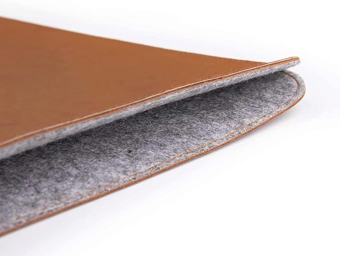 Comfyable Slim Laptop Sleeve 16 Inch Compatible for MacBook Pro 16-Inch M4 M3 M2 Pro/Max 2024, Faux Leather Protective 16-in Mac Cover Case, Brown