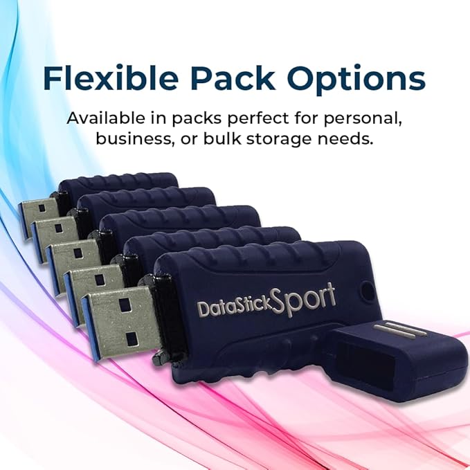 Centon Electronics MP Essential USB 3.2 Gen1 DataStick Sport Flash Drive, 8 GB, 10 USB Flash Drives, 10 Bulk Pack, Navy Blue