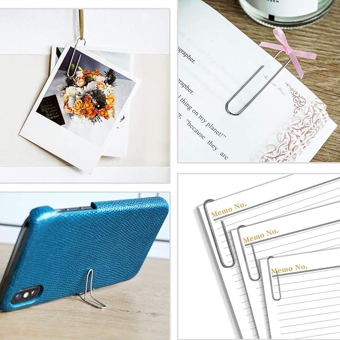 Vinaco Paper Clips 500-Pack – Medium & Jumbo Non-Skid Clips for Office, Home & Desk Organization