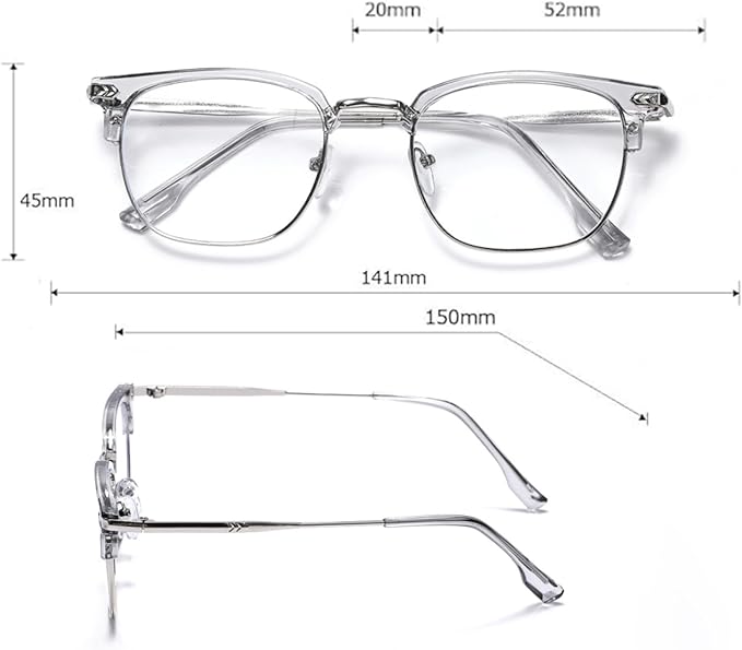 Blue Blocker Glasses for Men Metal Computer Gaming Glasses With Blue Ray Filter