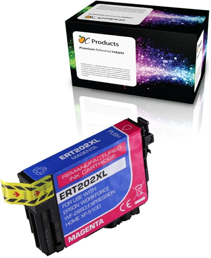 Remanufactured Ink Cartridge Replacement Pack for Epson 202 202XL for XP-5100 WF-2860 (Magenta)