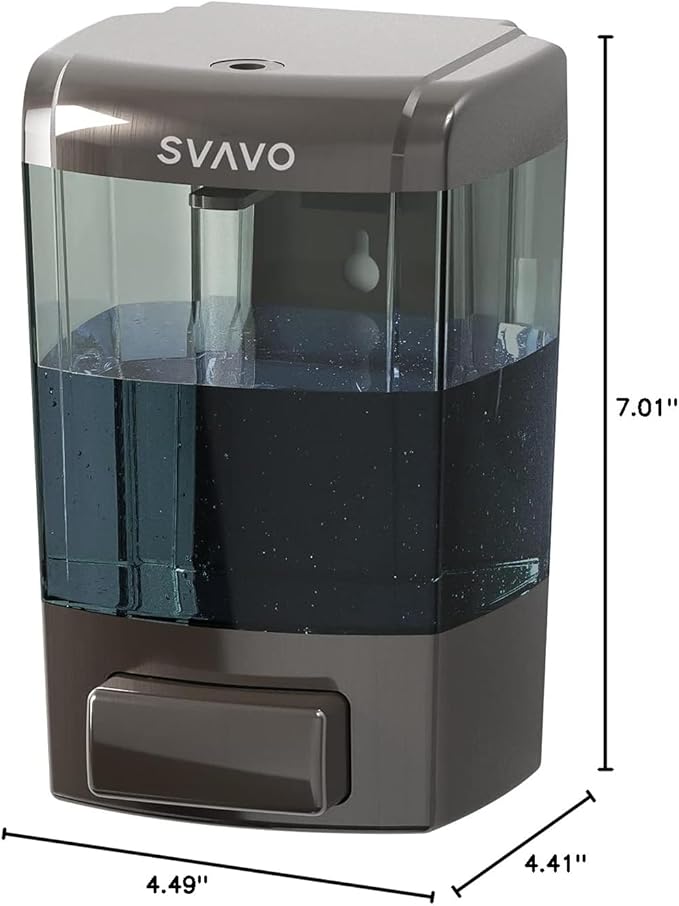 SVAVO Wall Mounted Soap Dispenser Kitchen Bathroom Manual Soap Dispenser Refillable Hand soap Dispenser for Liquid Contianers Shampoo Gel Chamber for Household Commerical 23.7oz (700ml) ABS