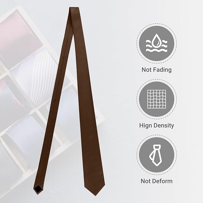 Black Ties For Men Solid Pure Color Formal Neckties 3.15" (8CM) Men's Tie for Business and Wedding with Gift Box